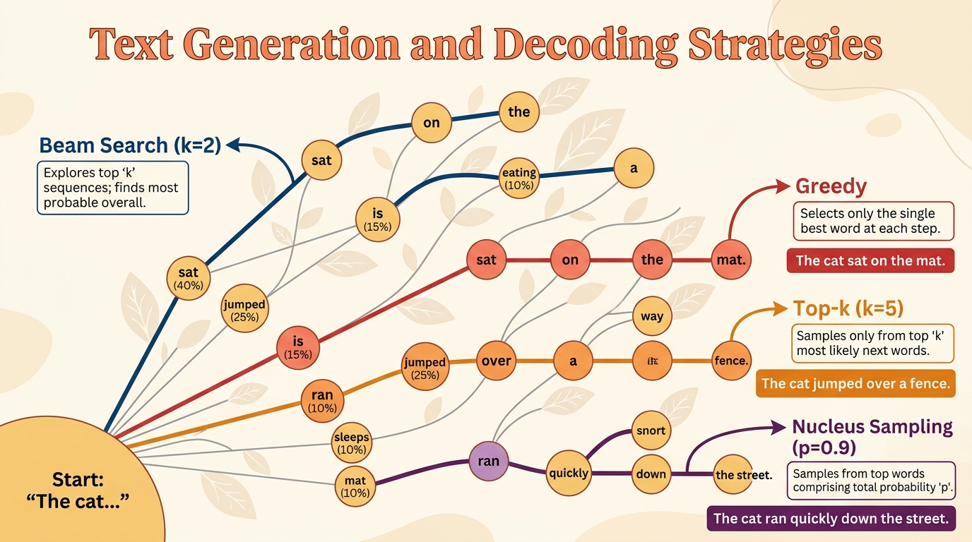 Decoding Strategies and Text Generation chapter illustration