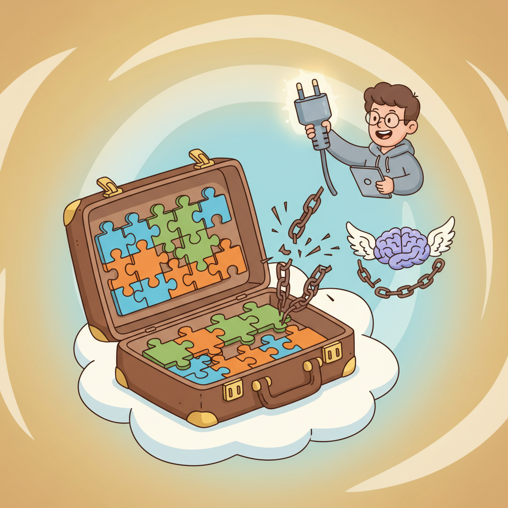 A diagram showing a central application connected to multiple LLM providers through an abstraction layer, with arrows indicating portability between providers.