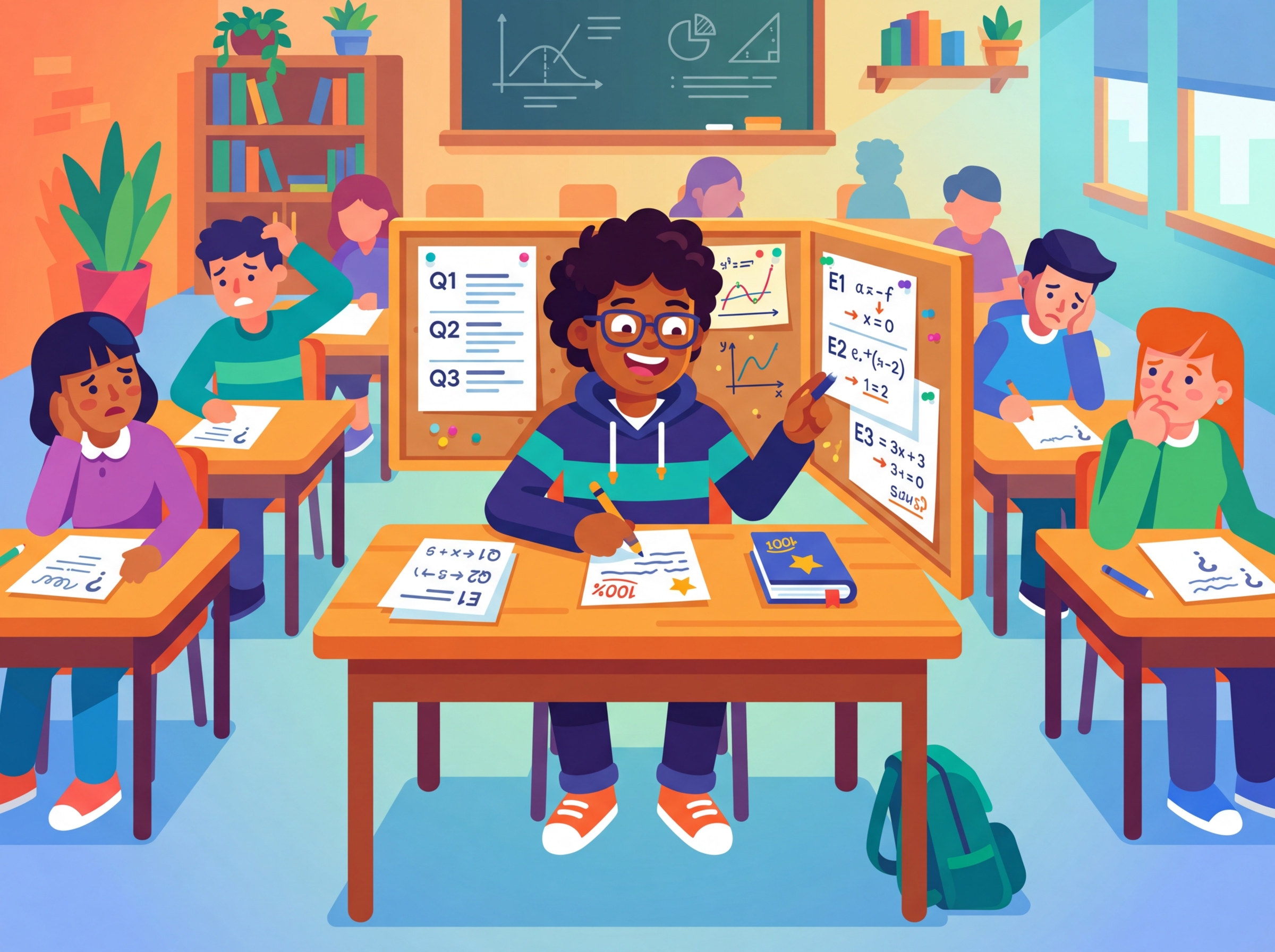 In-context learning depicted as an open-book exam where the model uses examples provided in the prompt