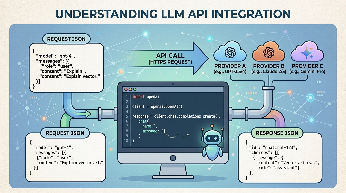 Working with LLM APIs chapter illustration