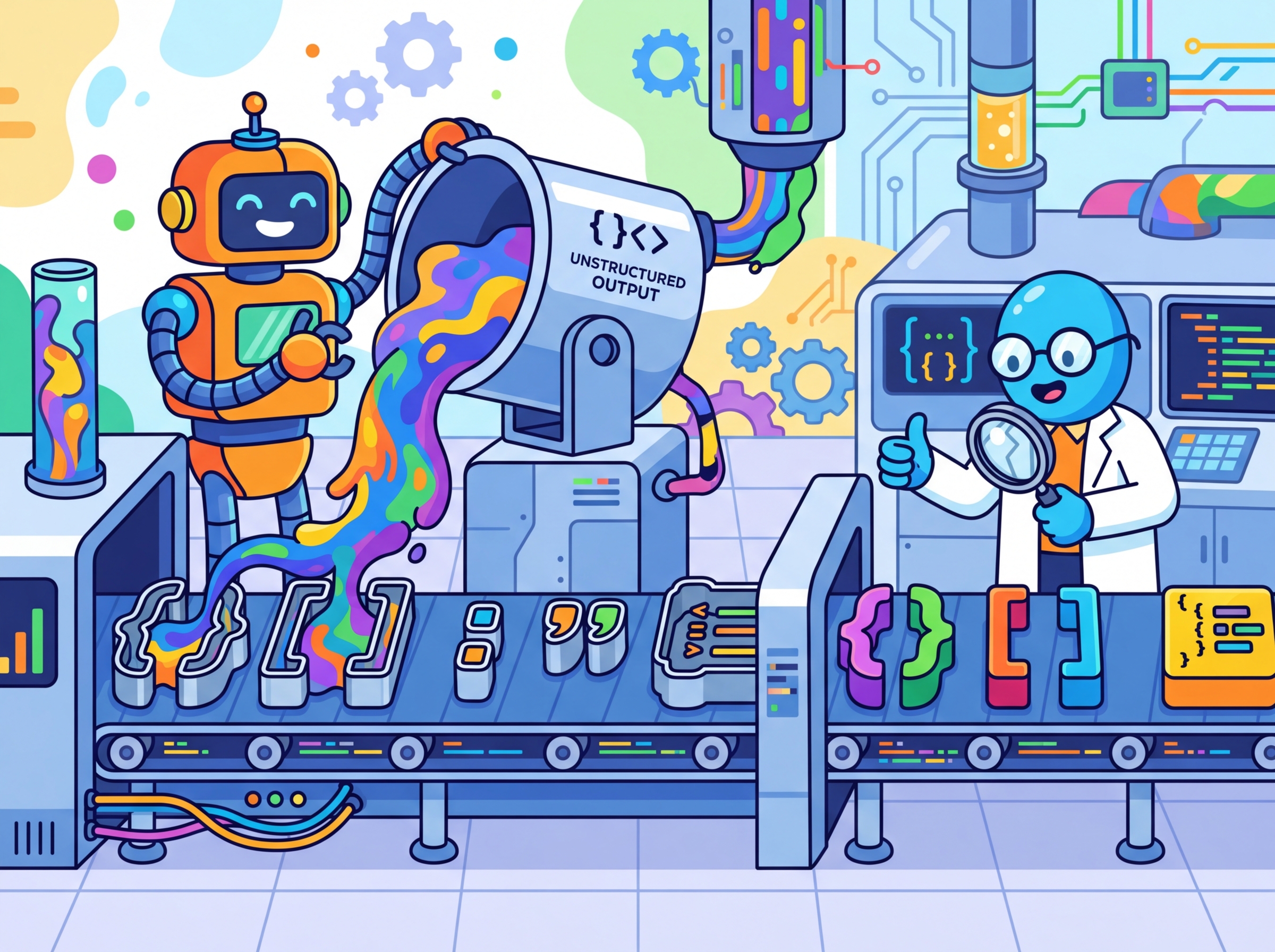 A mold or template forcing LLM output into a specific JSON schema shape