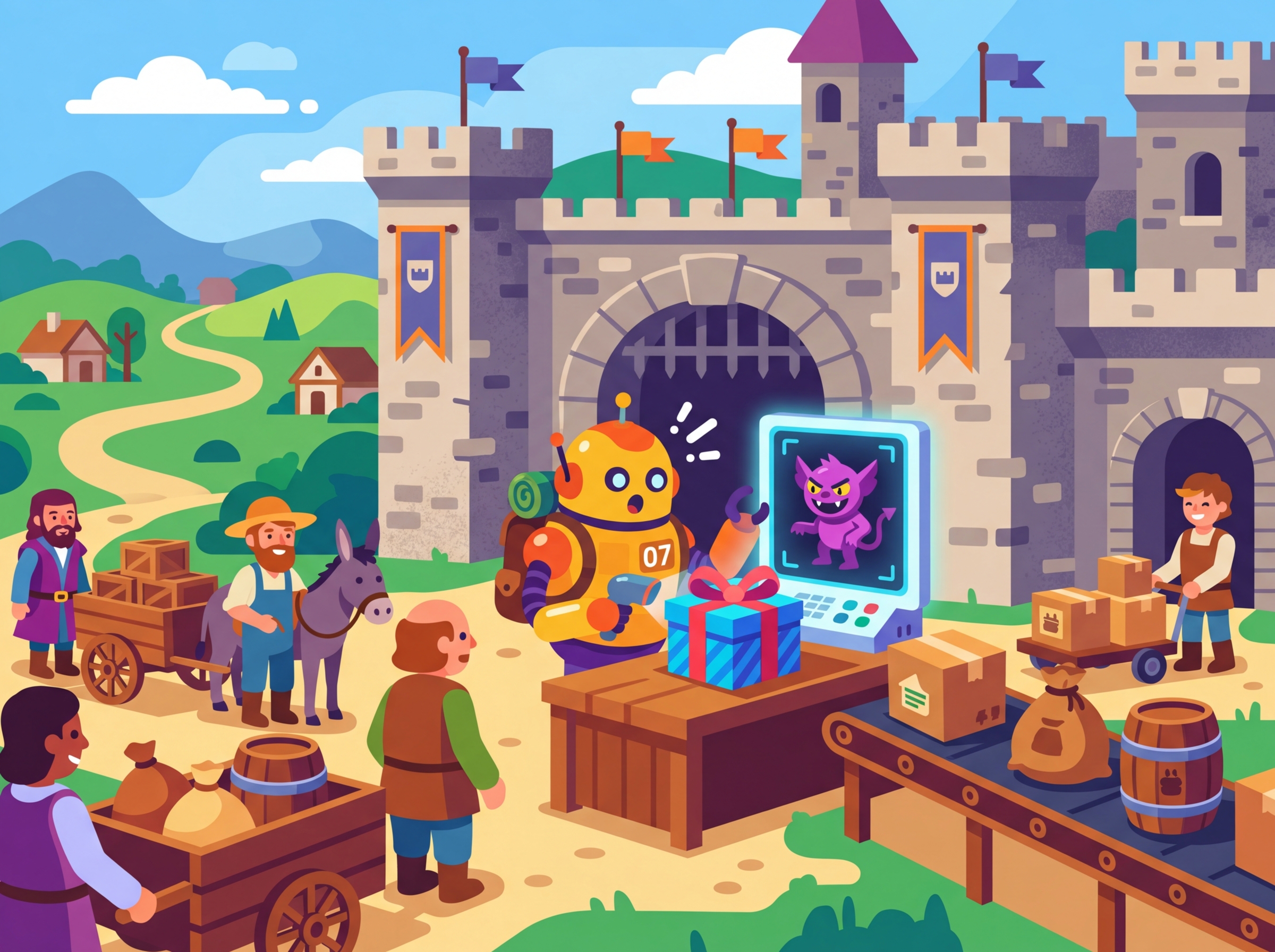 A Trojan horse carrying malicious instructions hidden inside seemingly innocent user input