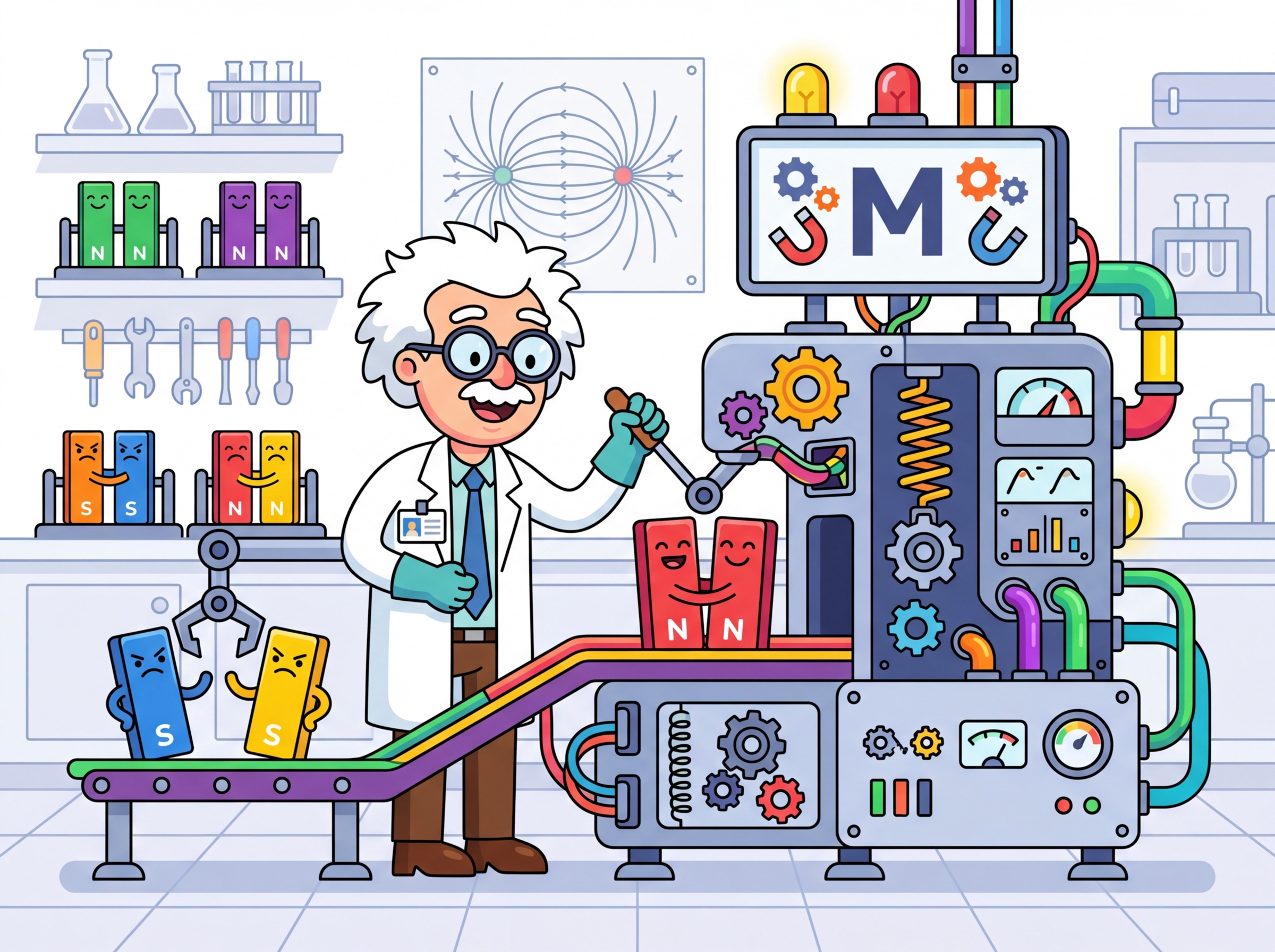 Magnets pulling similar text pairs together and pushing dissimilar pairs apart in embedding space