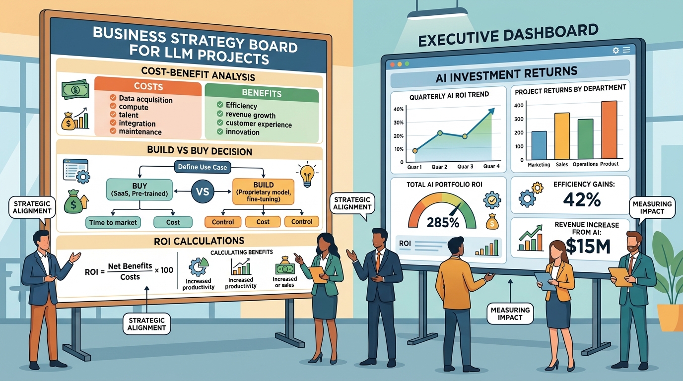 LLM Strategy, Product Management and ROI chapter illustration
