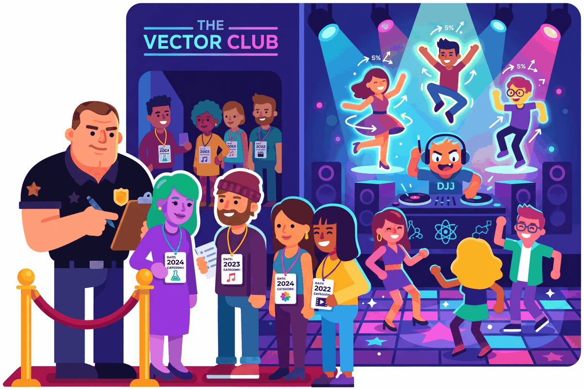 A bouncer at a club checking IDs and metadata tags before allowing vectors into the search results